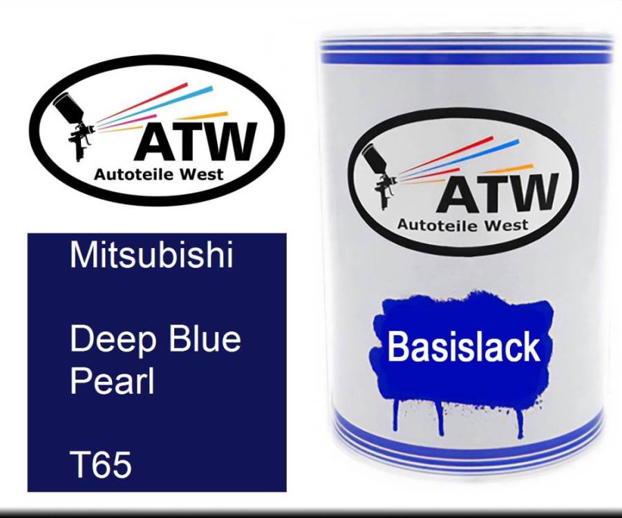 Mitsubishi, Deep Blue Pearl, T65: 500ml Lackdose, von ATW Autoteile West.